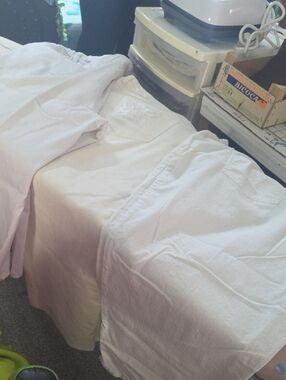 Catherines Cream Cotton Blend Pants with Silver Button